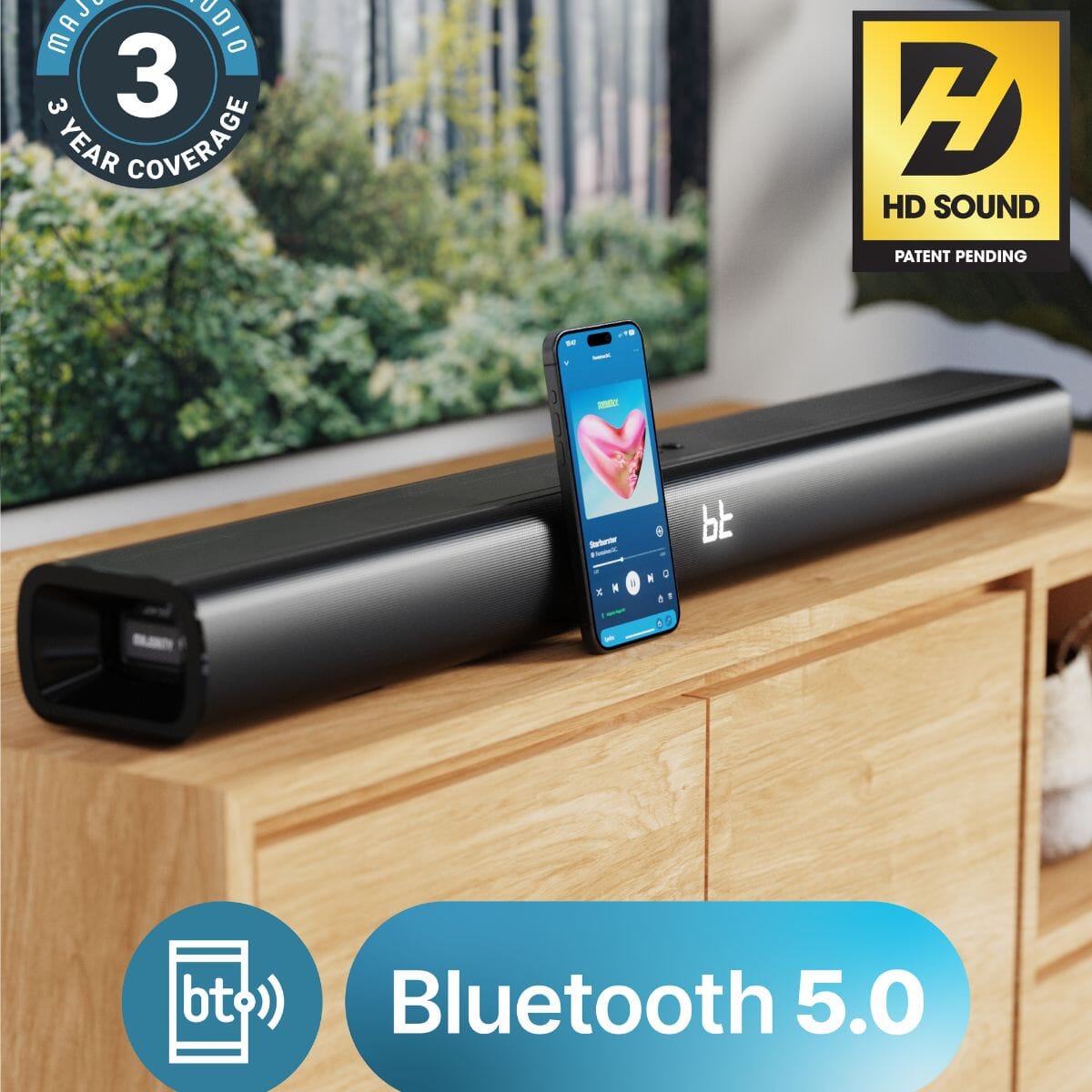 Majority Naga 80 2.1 Soundbar with Built-In Subwoofer - 140W - Bluetooth, HDMI - K&B Audio