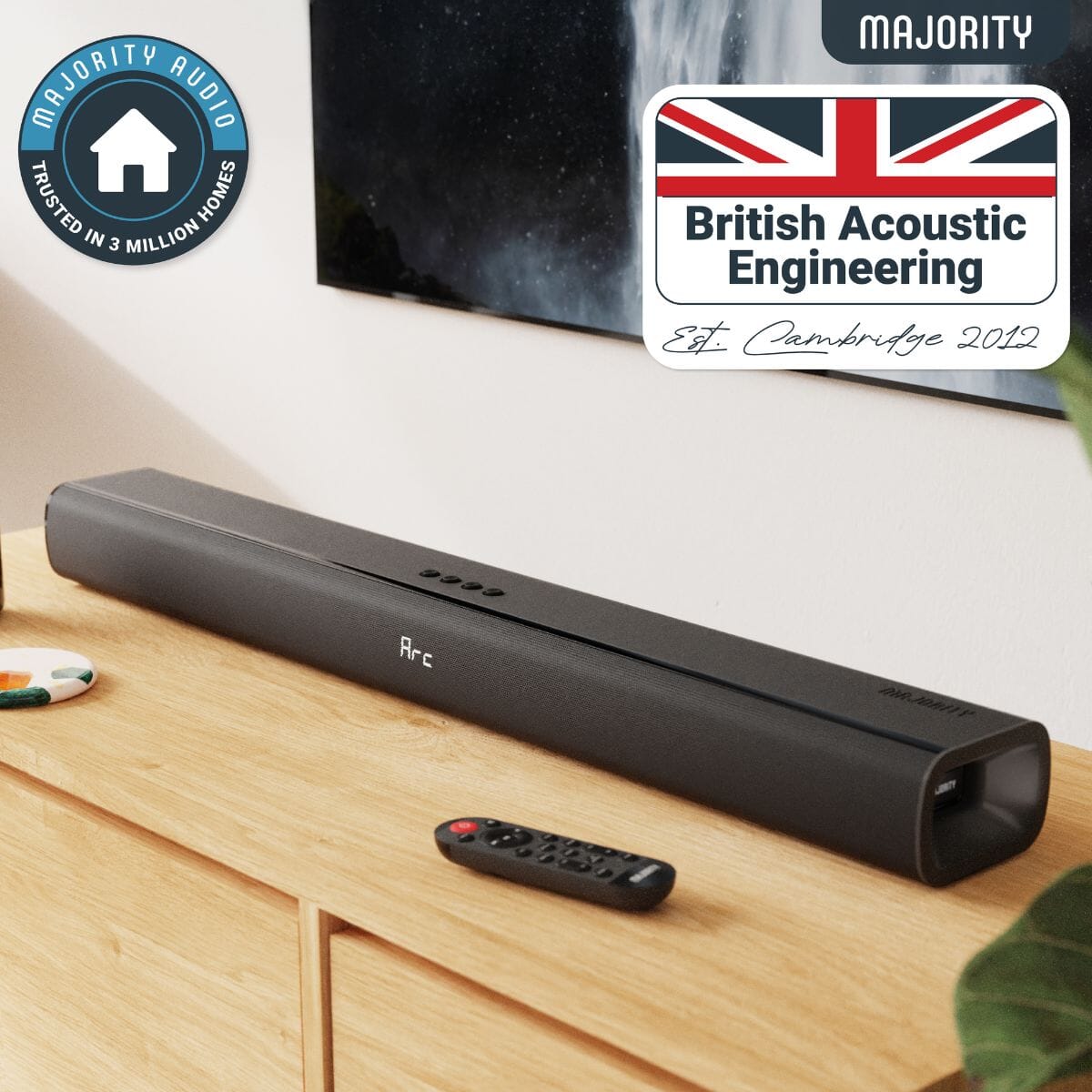 Majority Naga 80 2.1 Soundbar with Built-In Subwoofer - 140W - Bluetooth, HDMI - K&B Audio