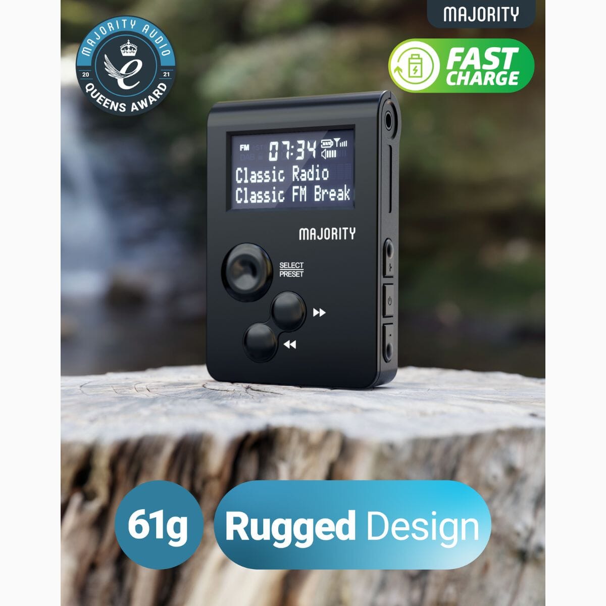 Majority Petersfield Go Portable DAB Radio Radios Majority