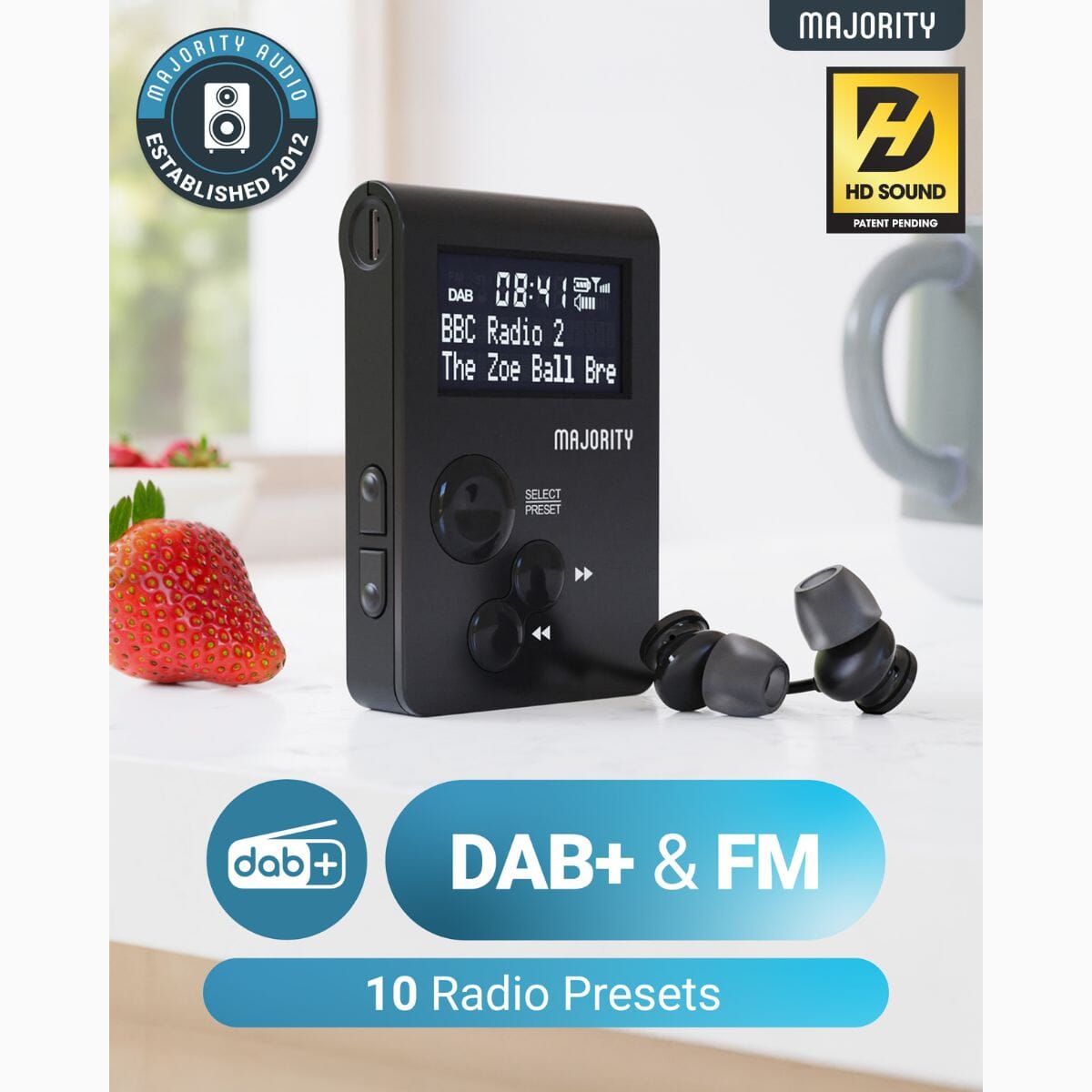 Majority Petersfield Go Portable DAB Radio Radios Majority