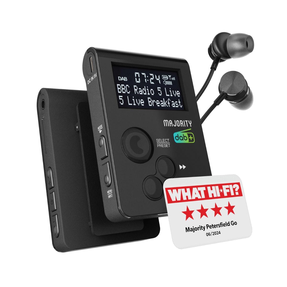 Majority Petersfield Go Portable DAB Radio Radios Majority