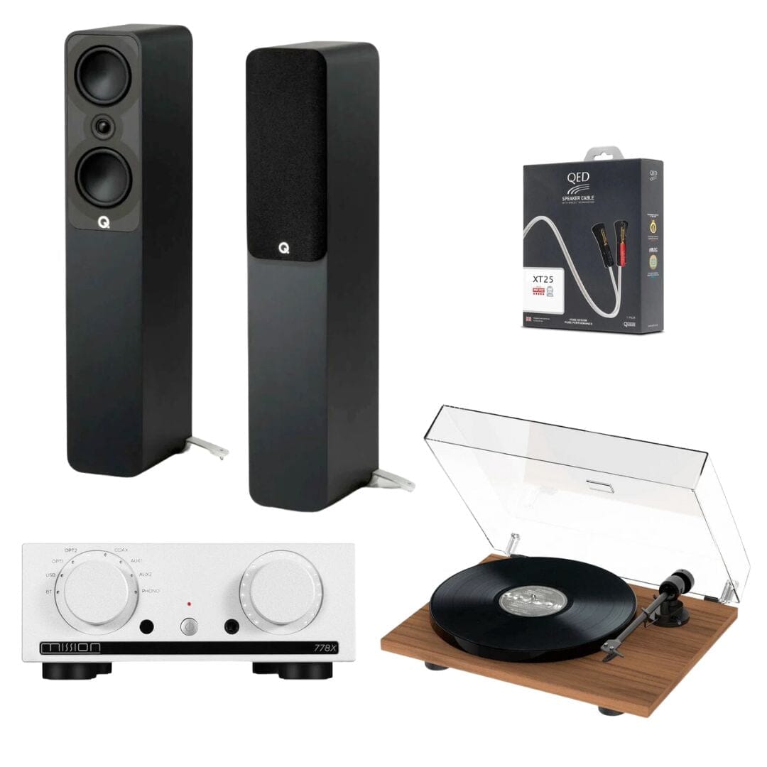 Mission 778X Amplifier, Pro-Ject E1 & Q Acoustics 5040 Floorstanding Speakers - K&B Audio