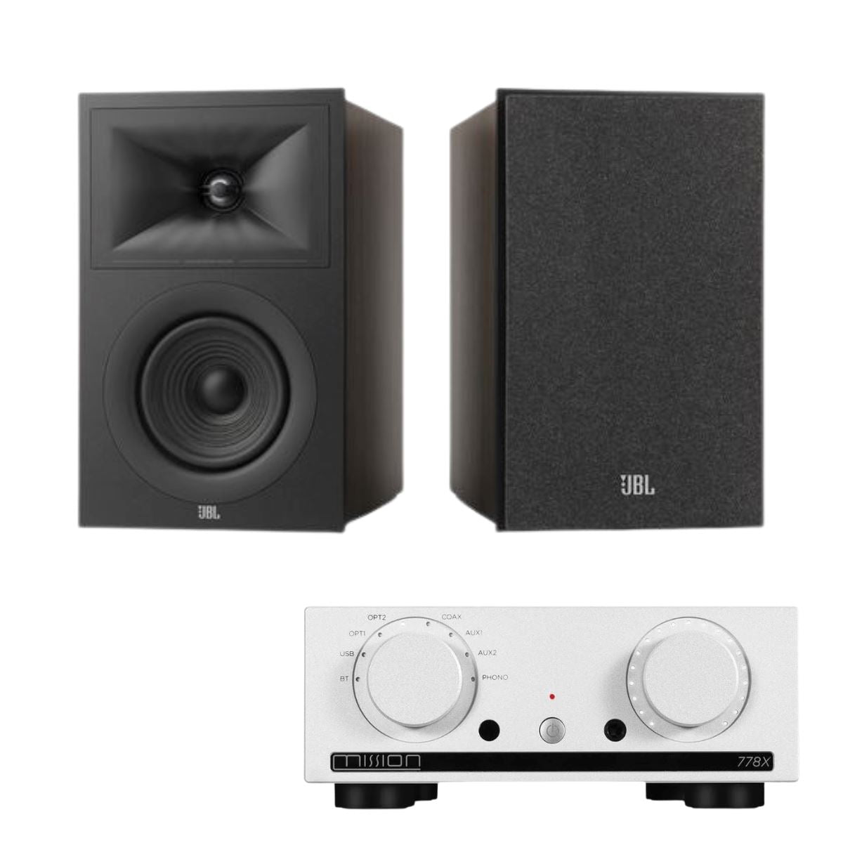 Mission 778X Integrated Amplifier + JBL Stage 250B Bookshelf Speakers - K&B Audio