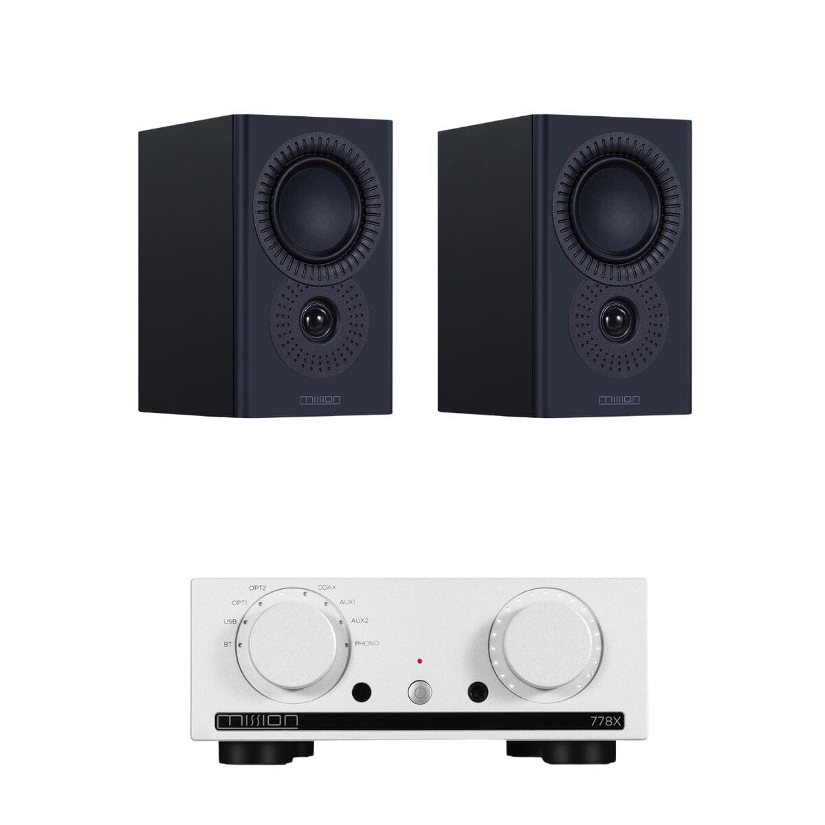 Mission 778X Integrated Amplifier + Mission LX-1 Bookshelf Speakers - K&B Audio