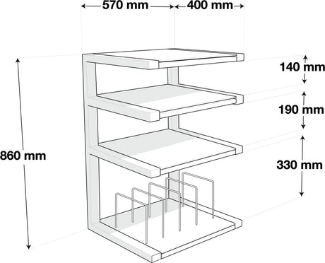 Norstone Esse Hi-Fi Vinyl Stand - Black / Black - K&B Audio