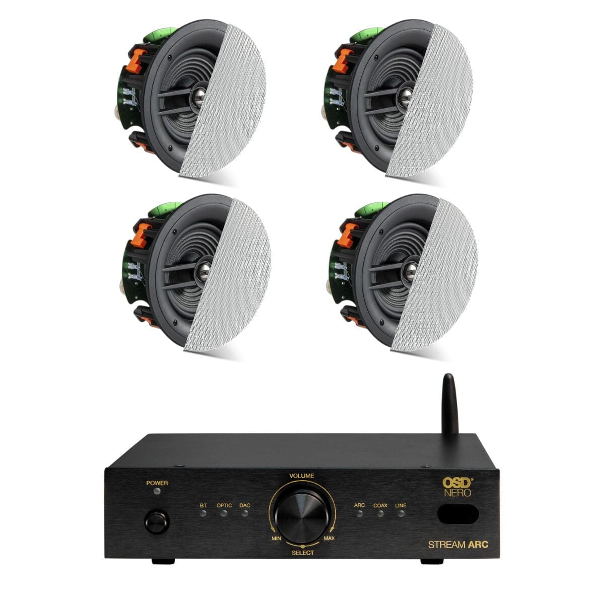OSD Audio Nero ARC Amplifier + JBL Stage 260C 6.5" Ceiling Speakers - K&B Audio
