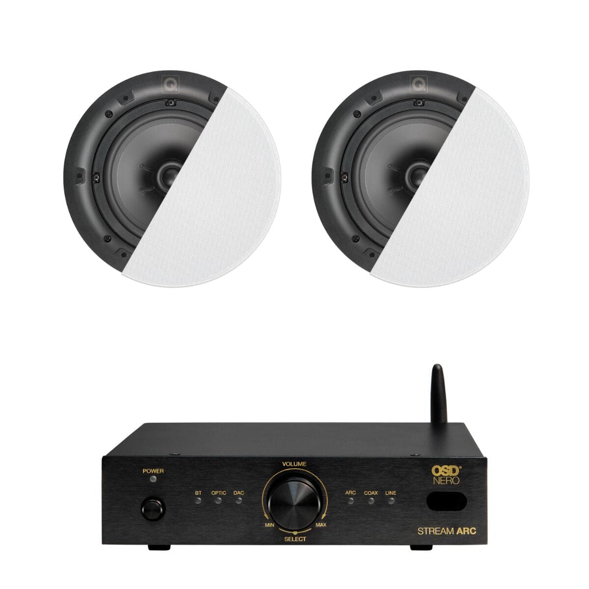 OSD Audio Nero ARC Amplifier + Q Acoustics QI65C 6.5" Ceiling Speakers - K&B Audio