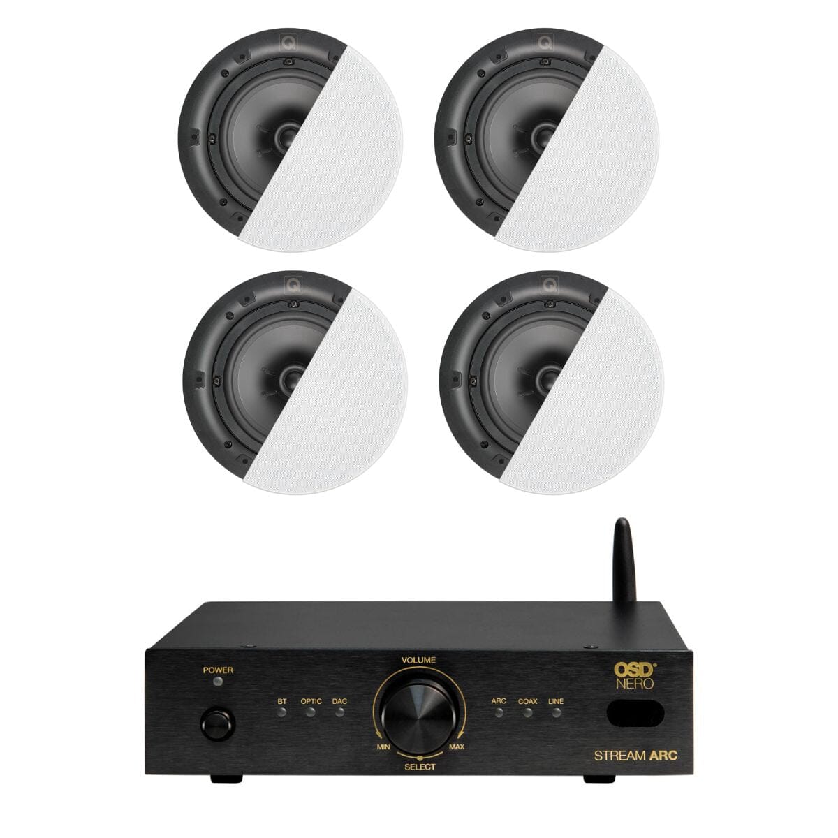 OSD Audio Nero ARC Amplifier + Q Acoustics QI65C 6.5" Ceiling Speakers - K&B Audio