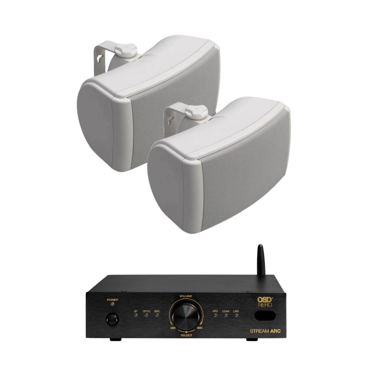 OSD Audio Nero Stream ARC Amplifier + Q Acoustics 6.5" Outdoor Speakers - K&B Audio