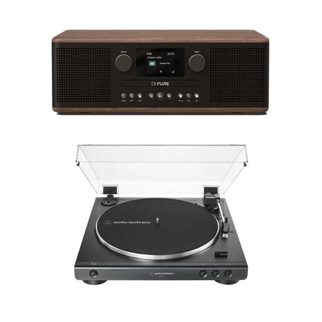 Pure Classic C-D6 CD Player, Radio & Bluetooth + Audio-Technica LP60X Turntable - K&B Audio