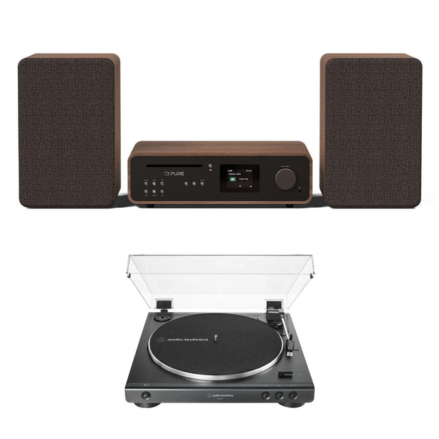 Pure Classic Stereo System with CD / Radio / Bluetooth + Audio-Technica LP60X Turntable - K&B Audio