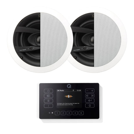 Q Acoustics E120 Bathroom Bluetooth Ceiling Speaker System with DAB Radio - K&B Audio