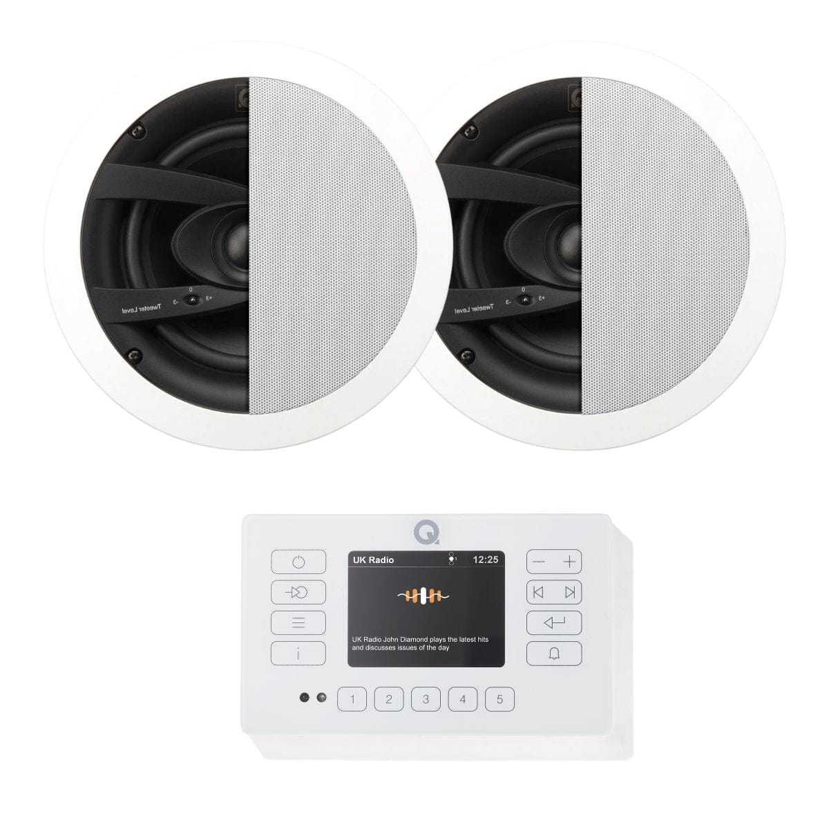 Q Acoustics E120 Bathroom Bluetooth Ceiling Speaker System with DAB Radio - K&B Audio