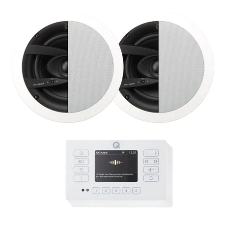 Q Acoustics E120 Bathroom Bluetooth Ceiling Speaker System with DAB Radio - K&B Audio