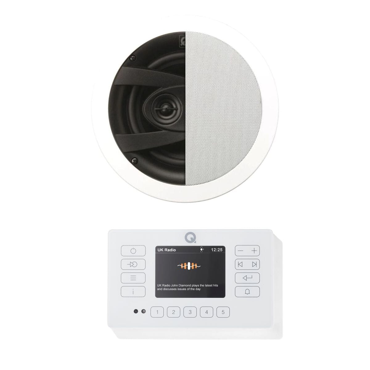 Q Acoustics E120 Bathroom Bluetooth Ceiling Speaker System with DAB Radio - K&B Audio