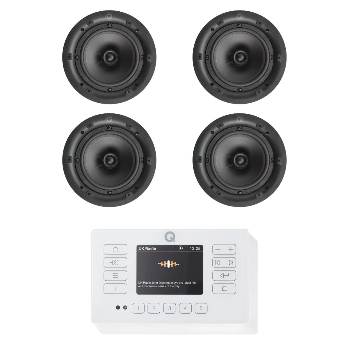 Q Acoustics E120 4 x 6.5" Bluetooth Ceiling Speaker System with DAB Radio - K&B Audio