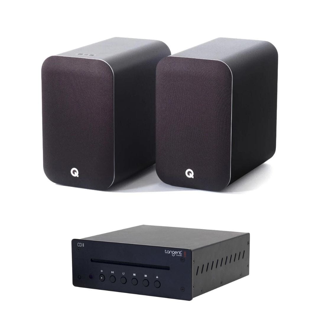 Q Acoustics M20 Active Bookshelf Speakers with Bluetooth + Tangent CD II CD Player - K&B Audio