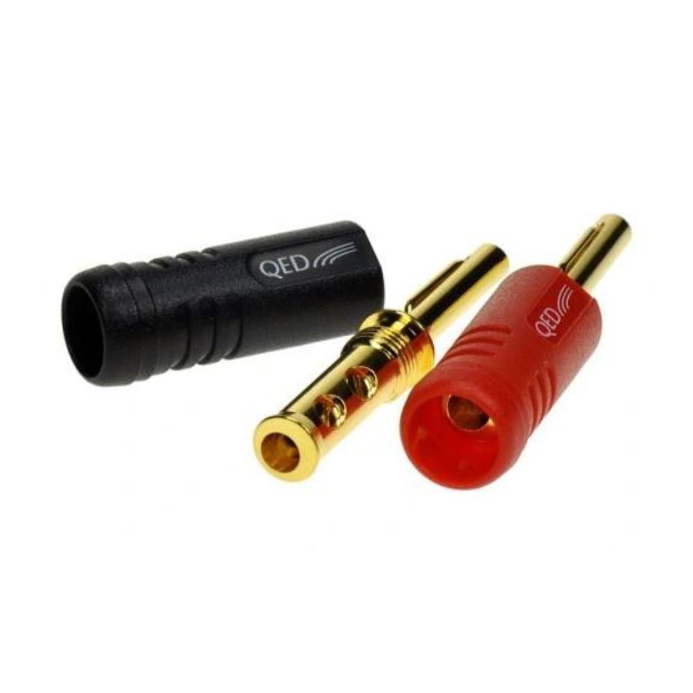 QED Screwloc ABS Banana Plugs - 4 Pack - K&B Audio