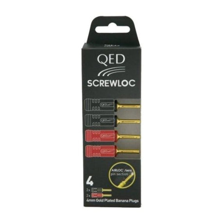 QED Screwloc ABS Banana Plugs - 4 Pack - K&B Audio