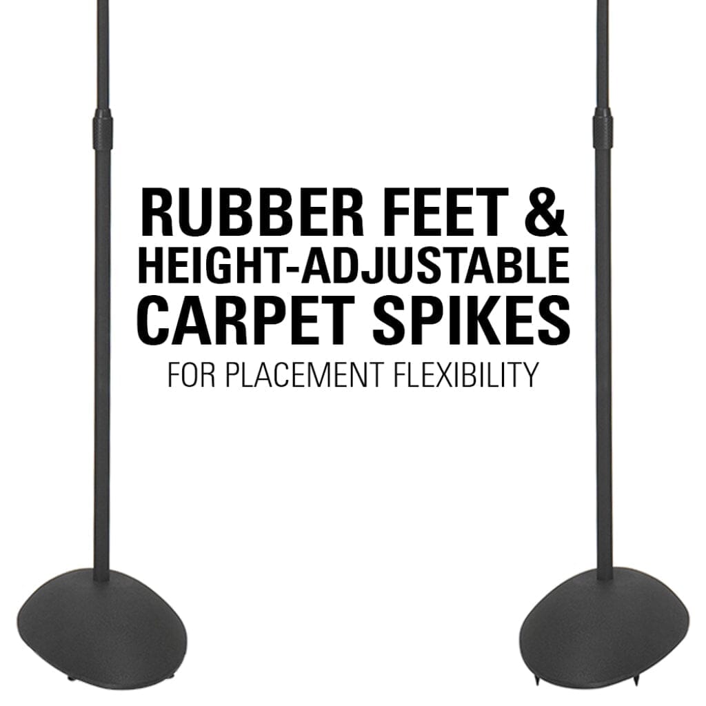 SANUS HTB3-B1 Adjustable Speaker Stands for Satellite Speakers up to 4 lbs - K&B Audio