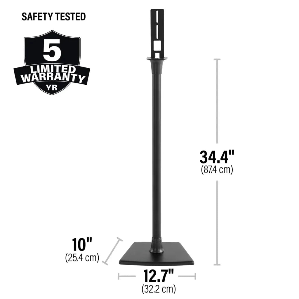 Sanus Universal Speaker Stands for Speakers up to 10 lbs, Pair - Black - K&B Audio