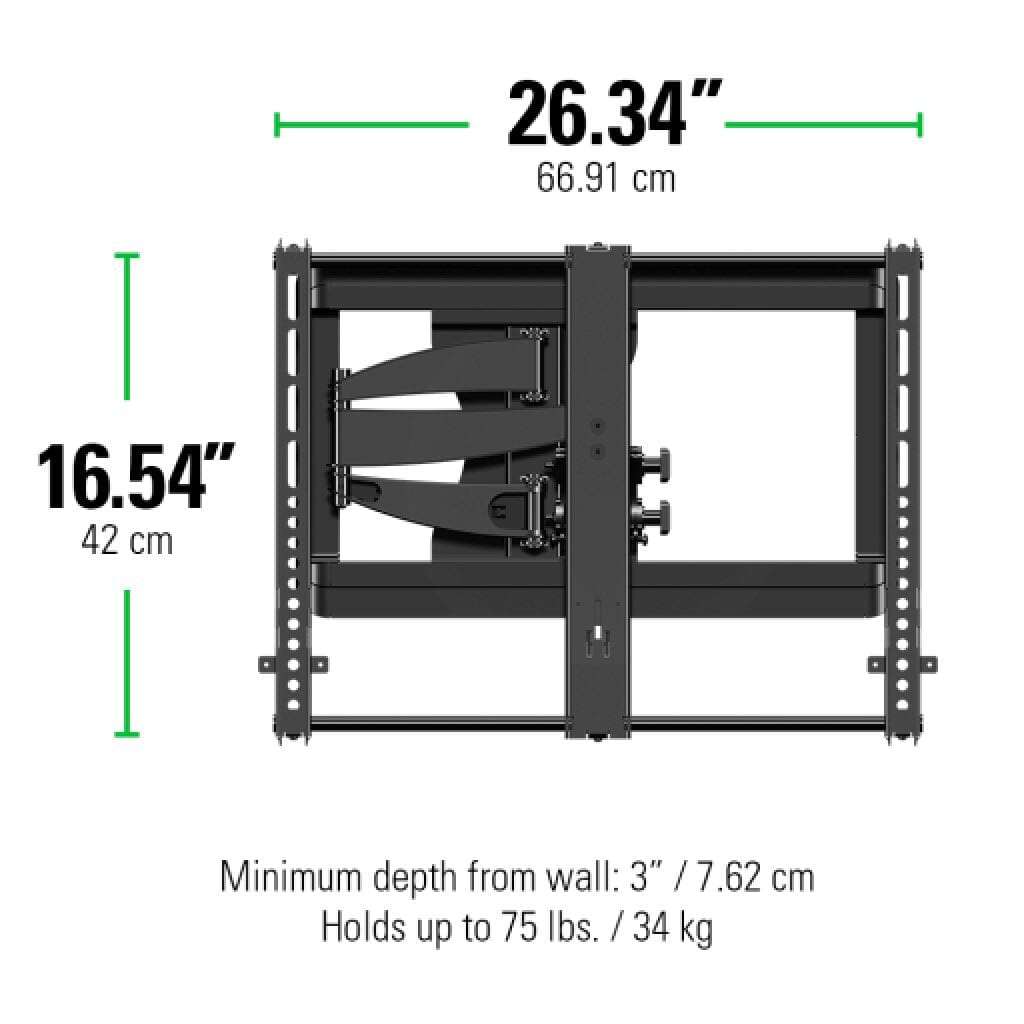 SANUS VMF620-B2 Premium Full-Motion TV Mount, 20" Extension, 37"-55" - K&B Audio