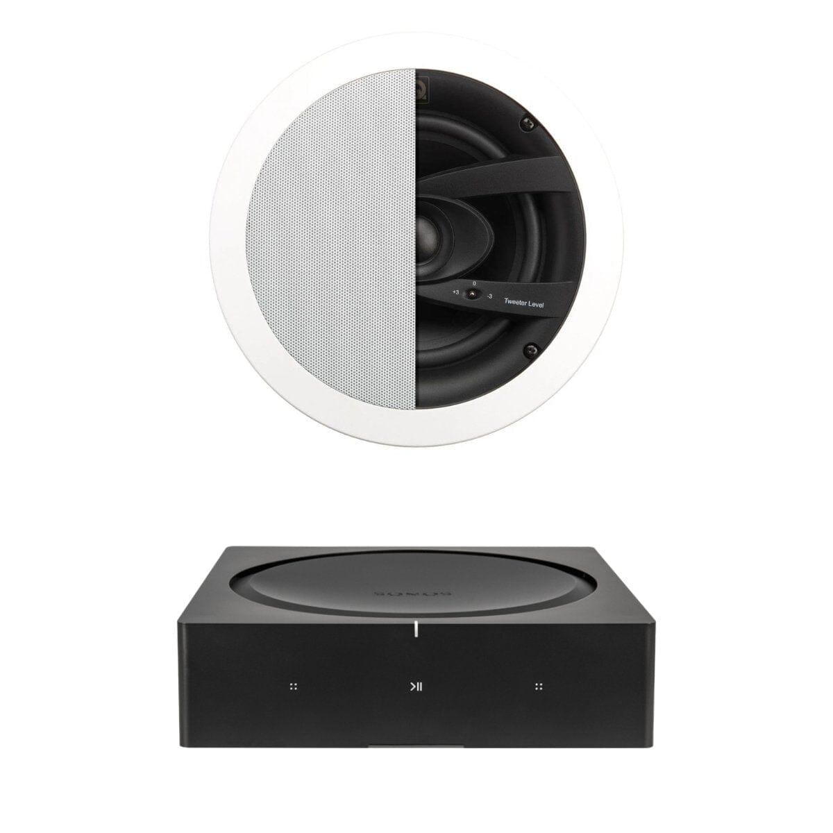 Sonos AMP + Q Acoustics QI65CW-ST 6.5" Stereo Bathroom Ceiling Speaker - K&B Audio