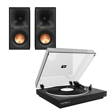 Klipsch R-40PM 70W Active Bookshelf Speakers + Victrola Automatic Bluetooth Turntable - K&B Audio