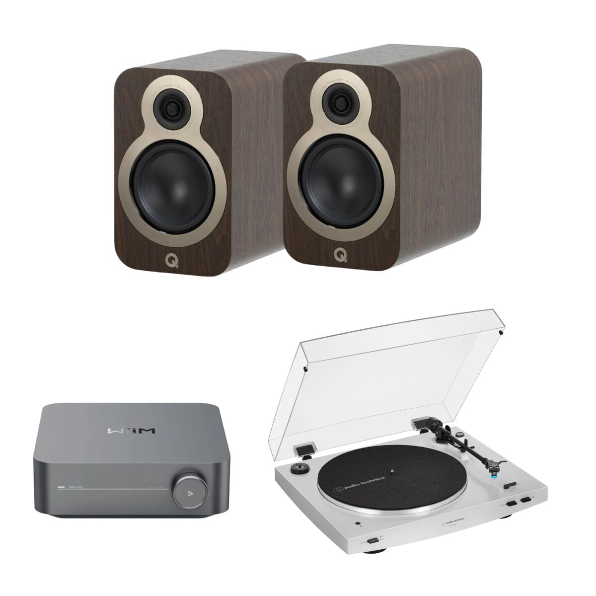 WiiM AMP + Audio-Technica LP3XBT + Q Acoustics 3010c Bookshelf Speakers - K&B Audio