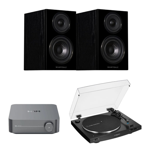 WiiM AMP + Audio-Technica LP3XBT + Wharfedale Diamond 12.0 Bookshelf Speakers - K&B Audio