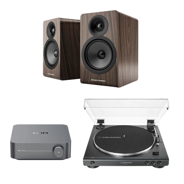 WiiM AMP + Audio-Technica LP60X + Acoustic Energy AE100² Bookshelf Speakers - K&B Audio