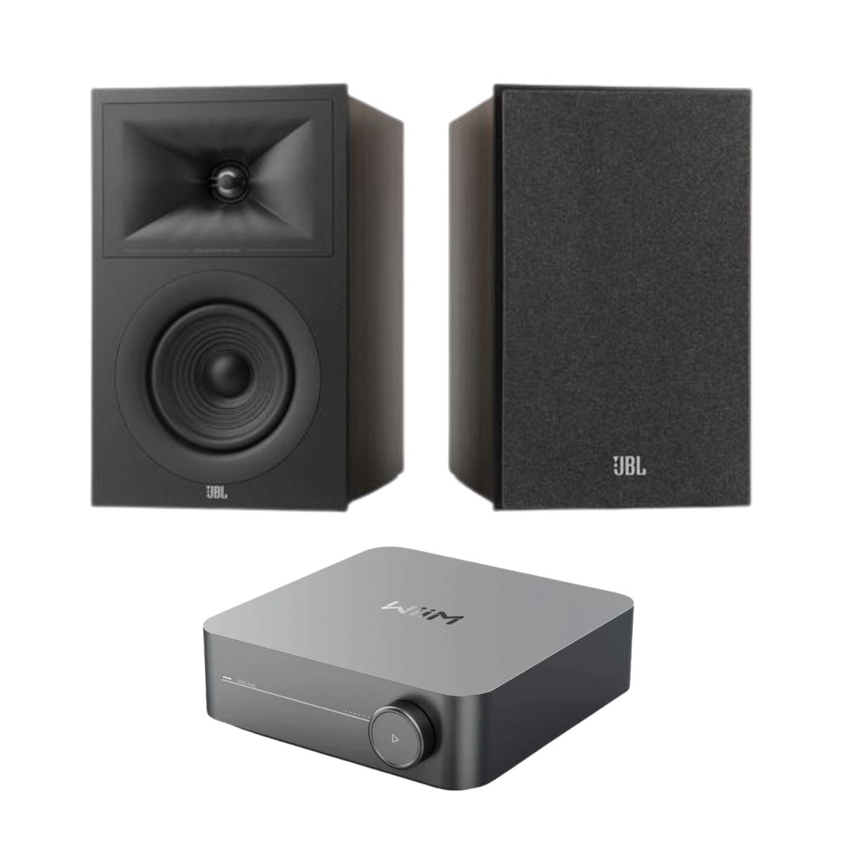 WiiM AMP + JBL Stage 250B Bookshelf Speakers - K&B Audio