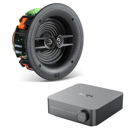 WiiM AMP Wi-Fi & Bluetooth Amplifier + JBL Stage 260CDT 6.5" Stereo Ceiling Speaker - K&B Audio
