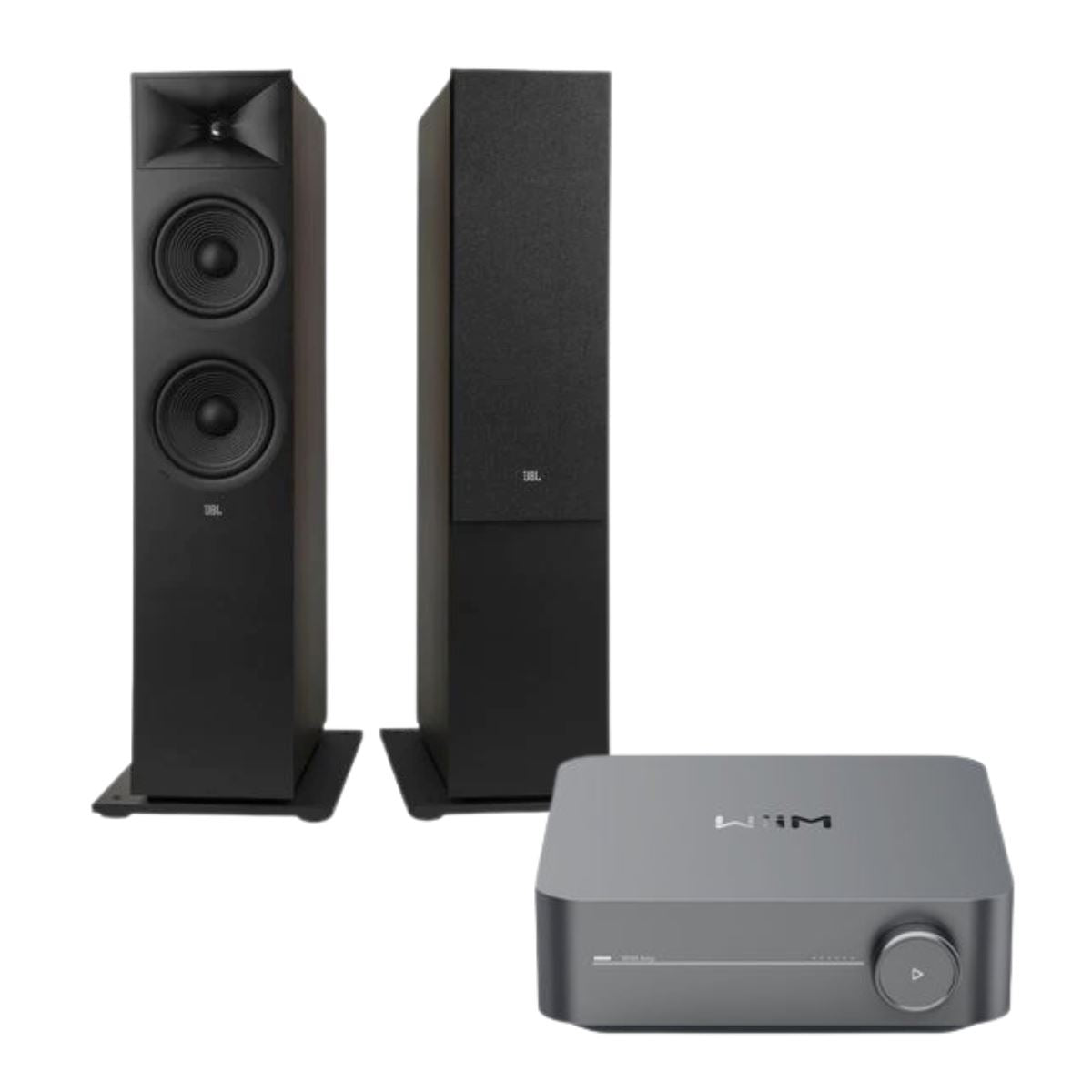 WiiM AMP + JBL Stage 280F Floorstanding Speakers - K&B Audio