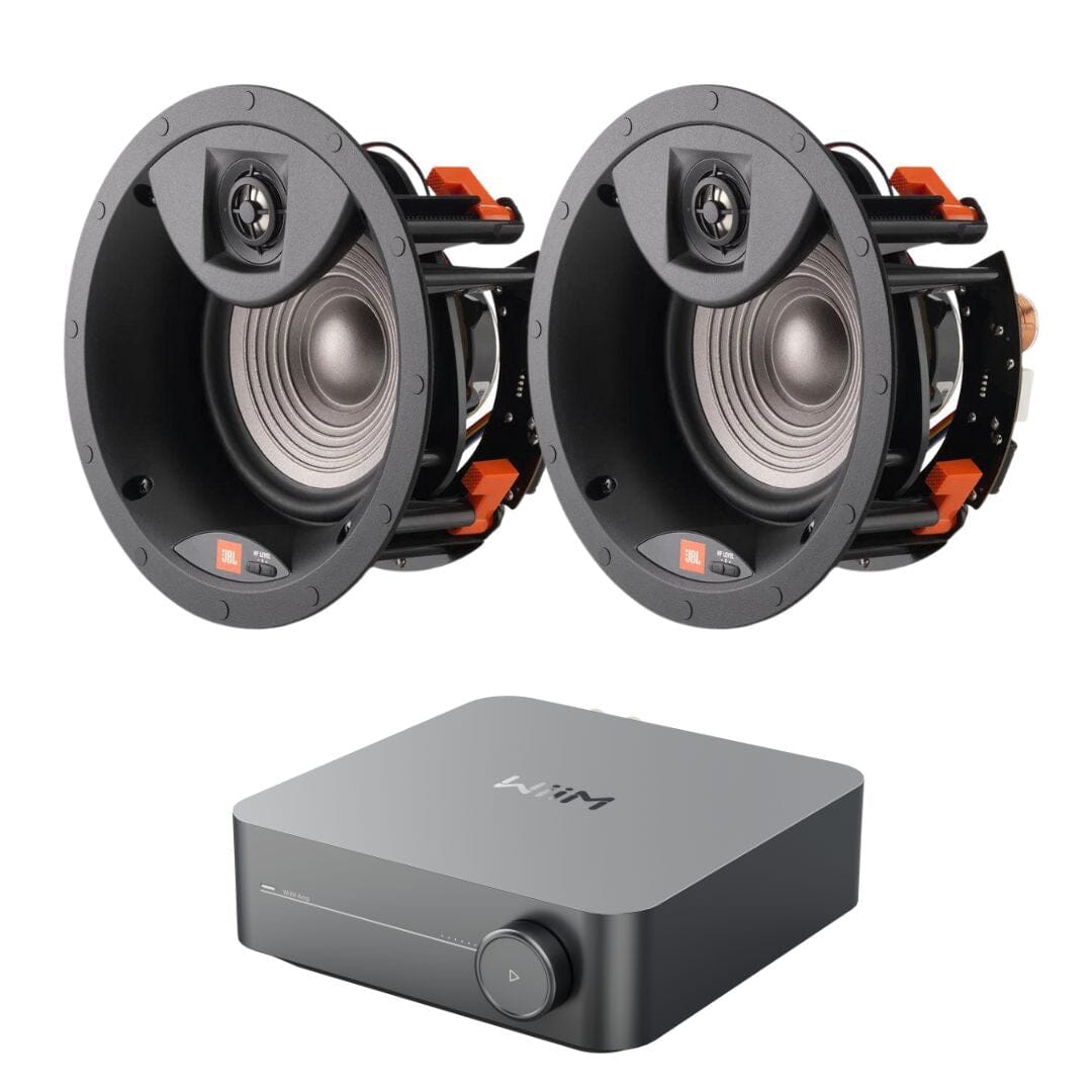 WiiM AMP Wi-Fi & Bluetooth Amplifier + JBL Studio 2 8IC 8" Ceiling Speakers - K&B Audio