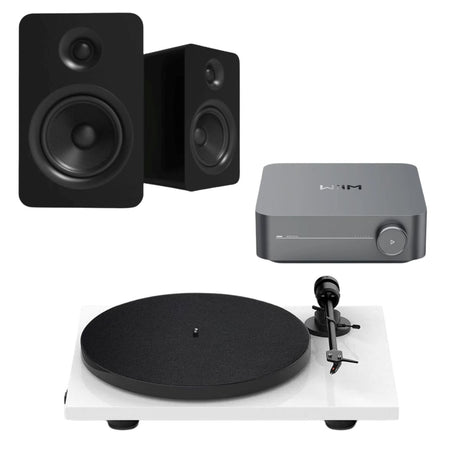 WiiM Amp + Kanto YU 6" Passive Speakers + Pro-Ject E1 Phono Turntable - K&B Audio