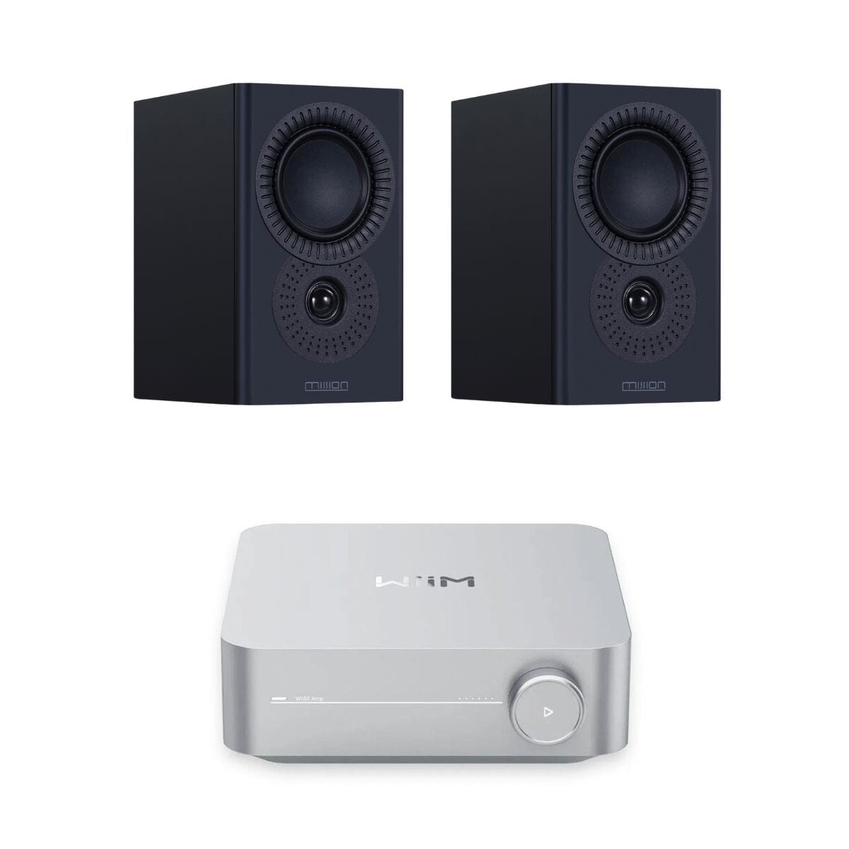 WiiM AMP + Mission LX-1 Bookshelf Speakers - K&B Audio