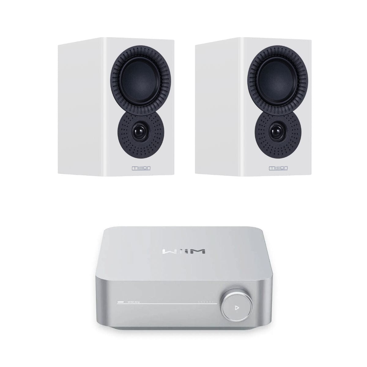 WiiM AMP + Mission LX-1 Bookshelf Speakers - K&B Audio
