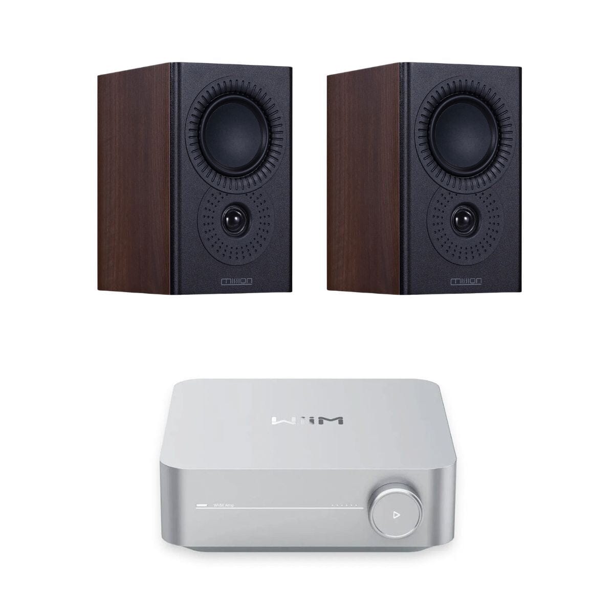 WiiM AMP + Mission LX-1 Bookshelf Speakers - K&B Audio