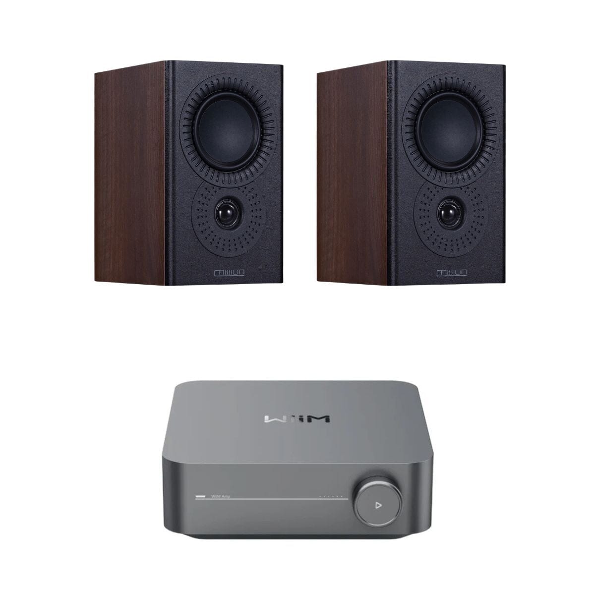 WiiM AMP + Mission LX-1 Bookshelf Speakers - K&B Audio
