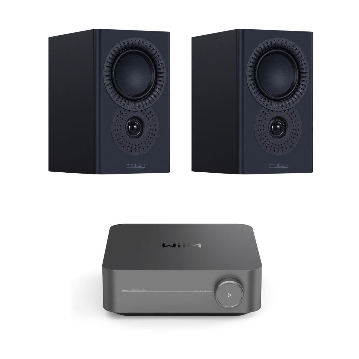WiiM AMP + Mission LX-2 Bookshelf Speakers - K&B Audio