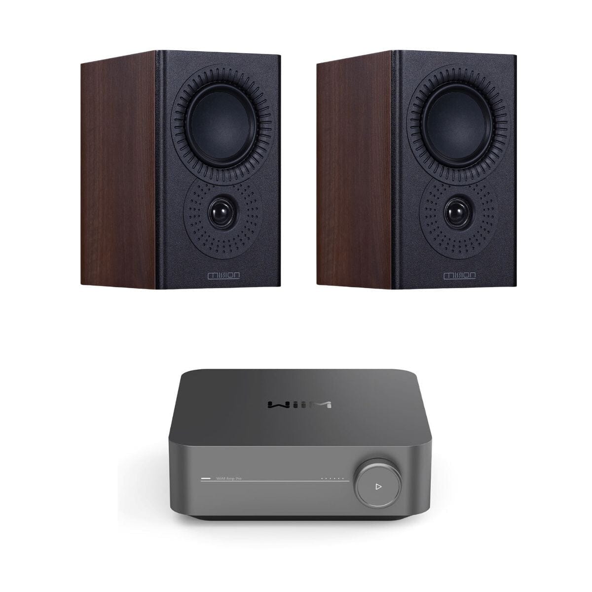 WiiM AMP + Mission LX-2 Bookshelf Speakers - K&B Audio