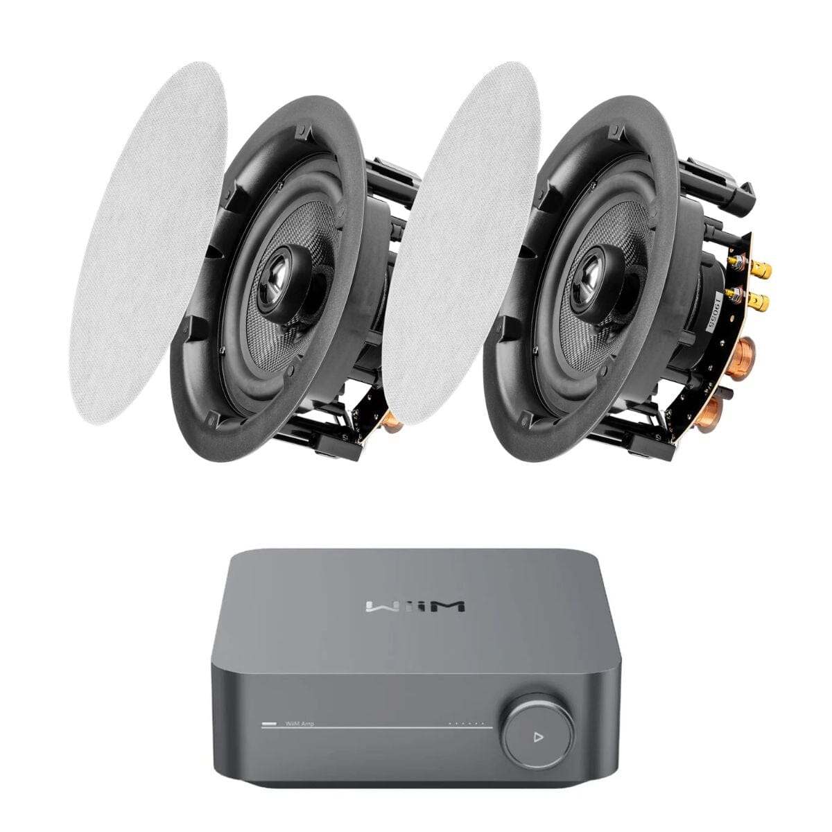 WiiM AMP Wi-Fi & Bluetooth Amplifier + OSD Audio ACE840 8" Ceiling Speakers - K&B Audio