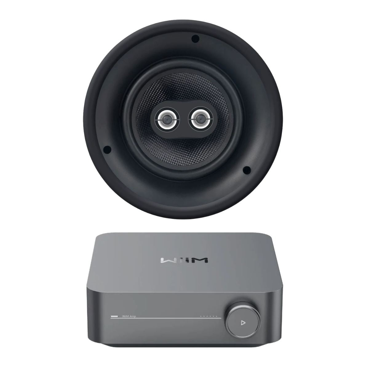 WiiM AMP Wi-Fi & Bluetooth Amplifier + OSD Audio ACE840TT 8" Single Stereo Ceiling Speaker - K&B Audio