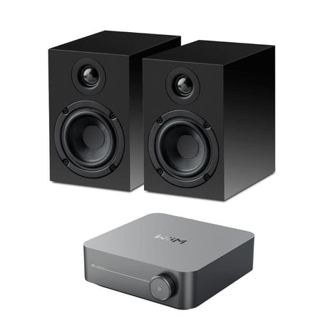 WiiM AMP + Pro-Ject Speaker Box 3E 3" Bookshelf Speakers HiFi Systems WiiM Black 