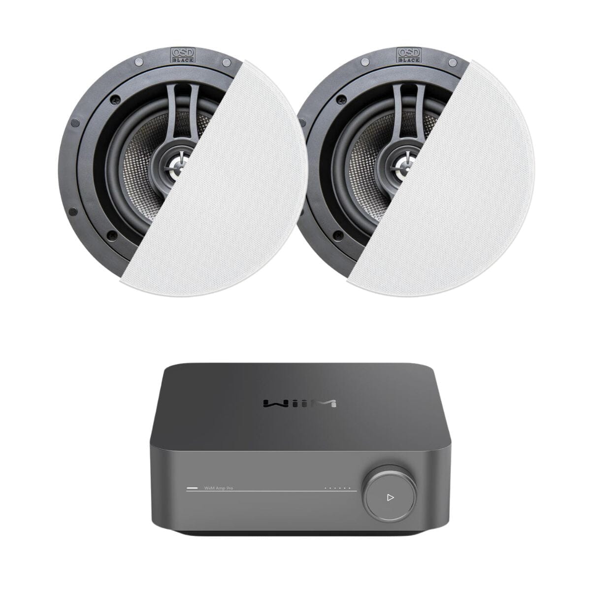 WiiM AMP Pro + OSD Audio R83 8" Ceiling Speakers - K&B Audio