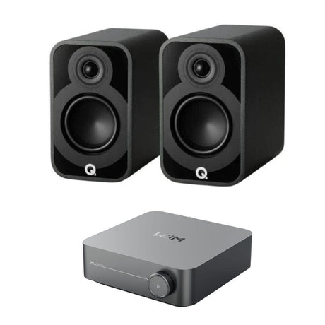 WiiM AMP + Q Acoustics 5010 4.5" Bookshelf Speakers HiFi Systems WiiM Black 