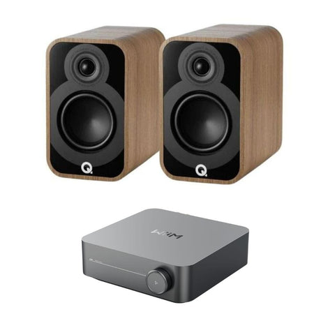 WiiM AMP + Q Acoustics 5010 4.5" Bookshelf Speakers HiFi Systems WiiM Oak 