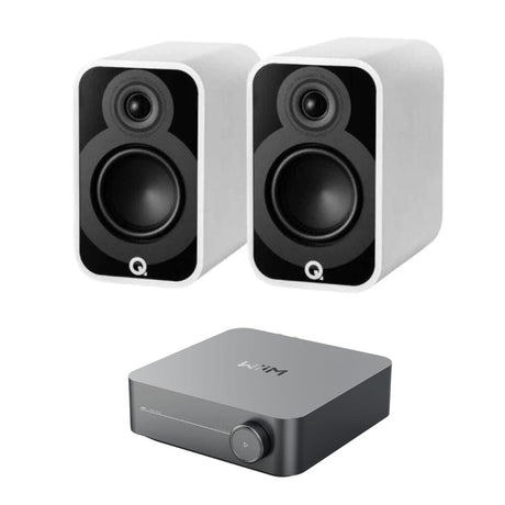 WiiM AMP + Q Acoustics 5010 4.5" Bookshelf Speakers HiFi Systems WiiM White 
