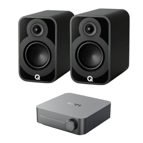 WiiM AMP + Q Acoustics 5020 5" Bookshelf Speakers HiFi Systems WiiM Black 